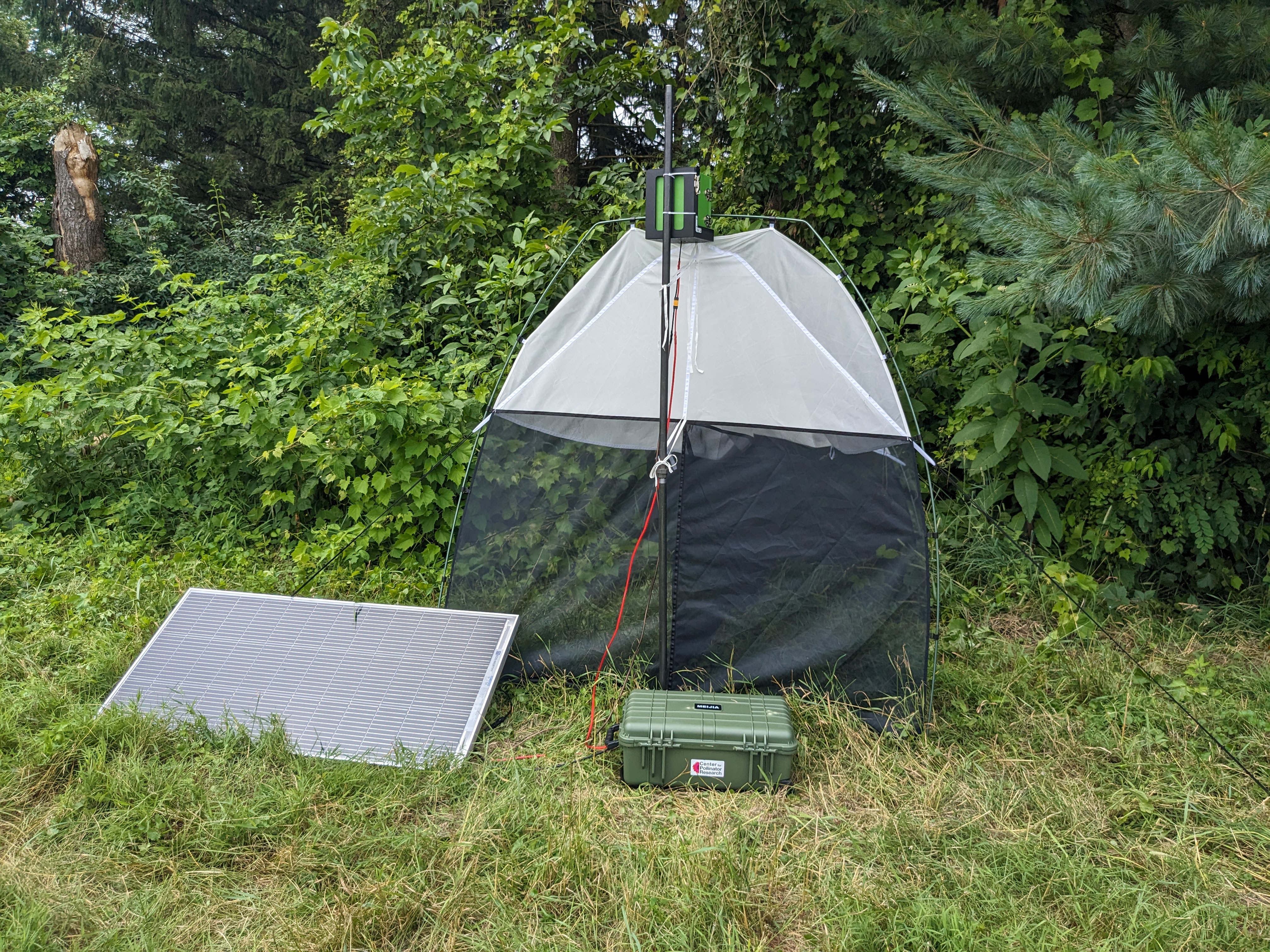 InsectEye unit with solar panel and weatherproof case